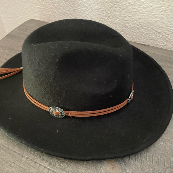 Women’s altard state Black wool Felt Hat with Brown Band - Picture 3 of 5